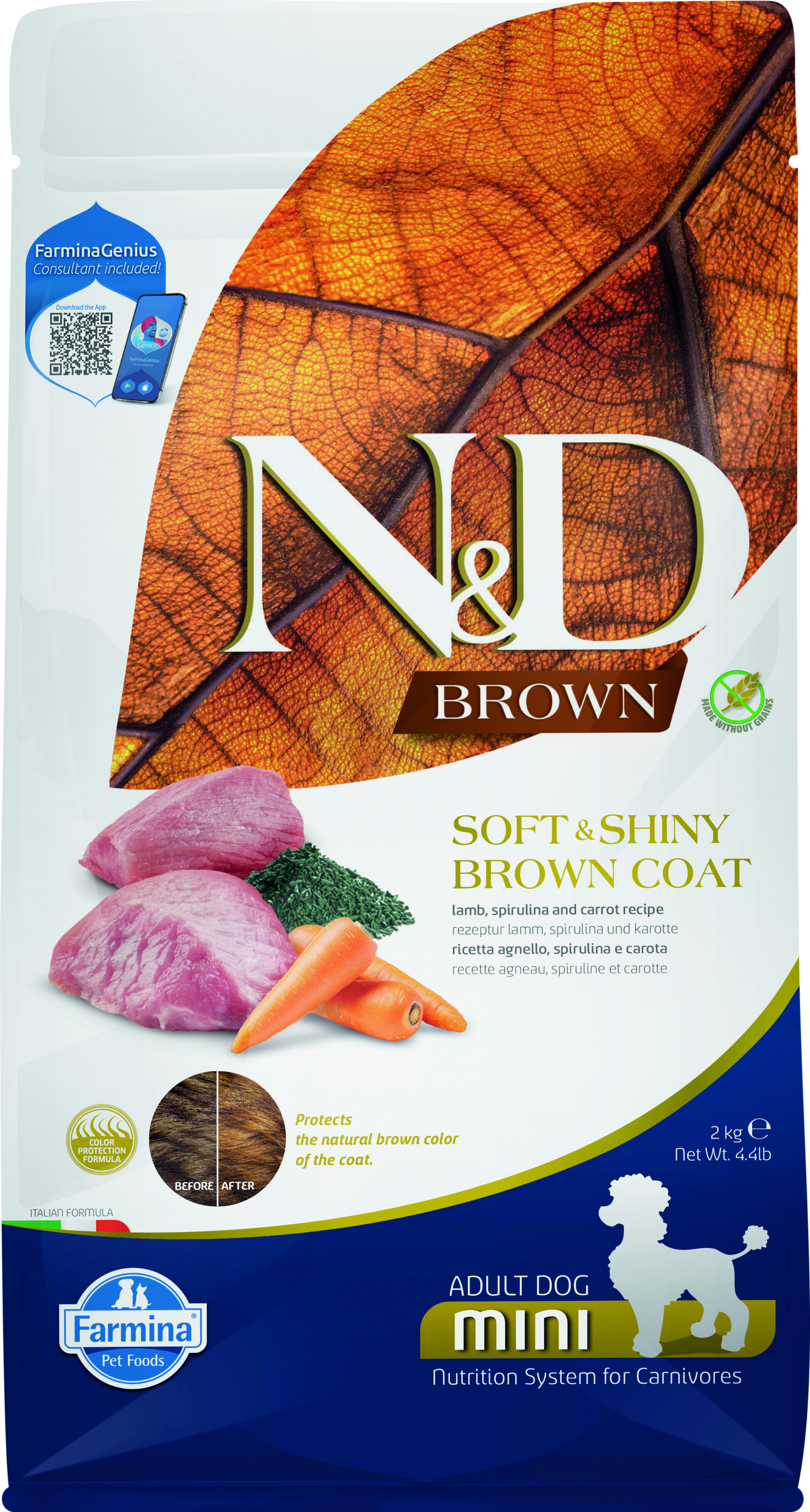 4.4lb Farmina Brown Coat LM/P/C/Kelp Ad Mini - Health/First Aid